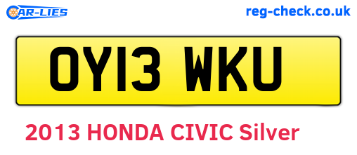 OY13WKU are the vehicle registration plates.