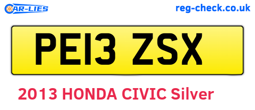 PE13ZSX are the vehicle registration plates.