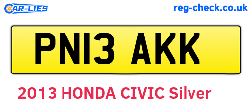 PN13AKK are the vehicle registration plates.