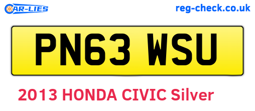 PN63WSU are the vehicle registration plates.