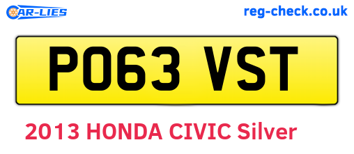 PO63VST are the vehicle registration plates.