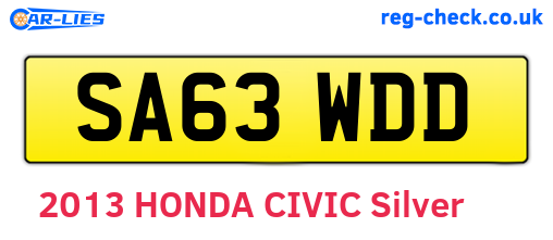 SA63WDD are the vehicle registration plates.