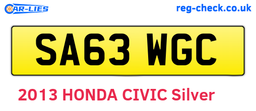SA63WGC are the vehicle registration plates.