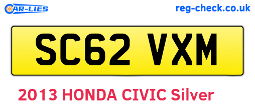 SC62VXM are the vehicle registration plates.