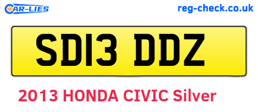SD13DDZ are the vehicle registration plates.