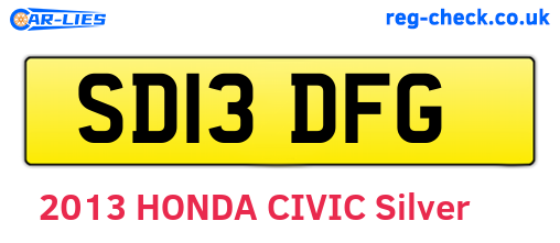 SD13DFG are the vehicle registration plates.