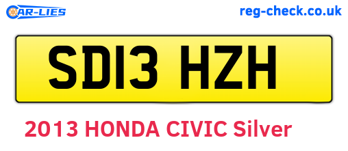 SD13HZH are the vehicle registration plates.