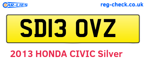 SD13OVZ are the vehicle registration plates.
