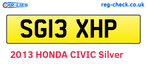 SG13XHP are the vehicle registration plates.