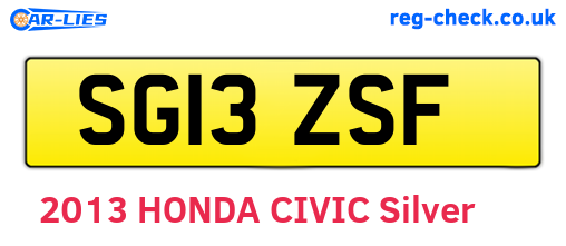 SG13ZSF are the vehicle registration plates.