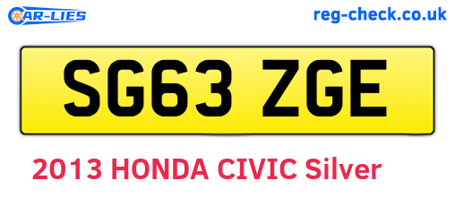 SG63ZGE are the vehicle registration plates.