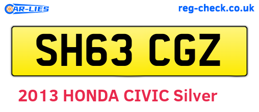 SH63CGZ are the vehicle registration plates.