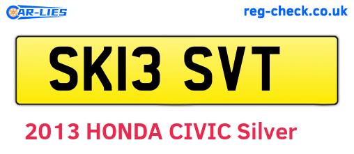 SK13SVT are the vehicle registration plates.