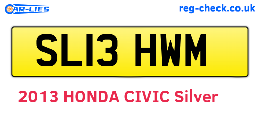 SL13HWM are the vehicle registration plates.
