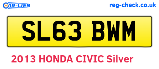 SL63BWM are the vehicle registration plates.