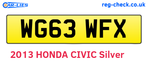 WG63WFX are the vehicle registration plates.