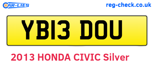 YB13DOU are the vehicle registration plates.