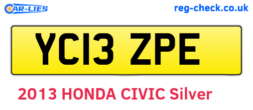 YC13ZPE are the vehicle registration plates.