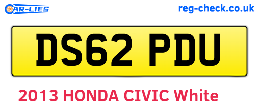 DS62PDU are the vehicle registration plates.