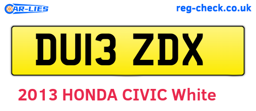 DU13ZDX are the vehicle registration plates.