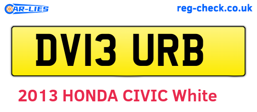 DV13URB are the vehicle registration plates.