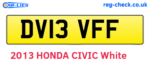 DV13VFF are the vehicle registration plates.