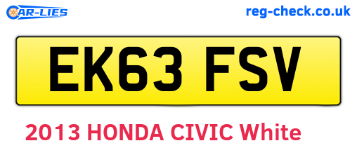 EK63FSV are the vehicle registration plates.