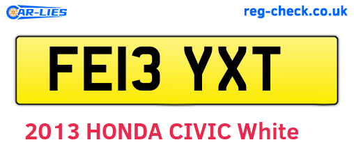 FE13YXT are the vehicle registration plates.