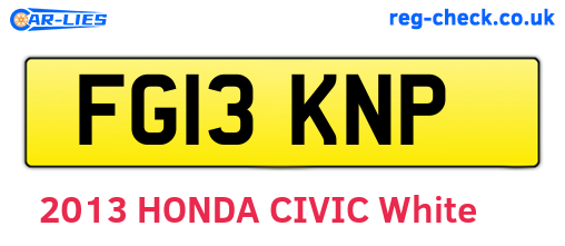 FG13KNP are the vehicle registration plates.