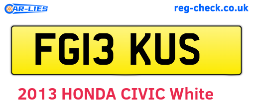 FG13KUS are the vehicle registration plates.