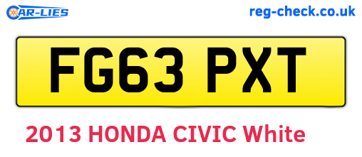 FG63PXT are the vehicle registration plates.