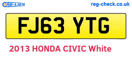 FJ63YTG are the vehicle registration plates.