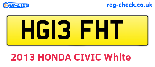 HG13FHT are the vehicle registration plates.