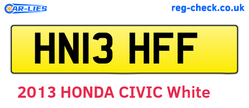 HN13HFF are the vehicle registration plates.