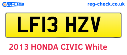 LF13HZV are the vehicle registration plates.