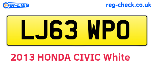LJ63WPO are the vehicle registration plates.