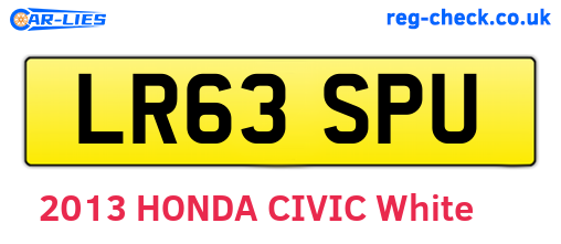 LR63SPU are the vehicle registration plates.