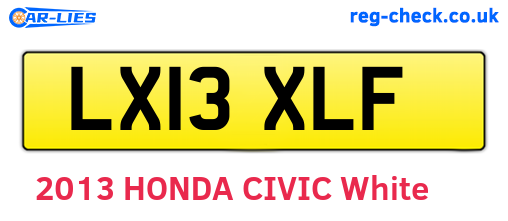 LX13XLF are the vehicle registration plates.