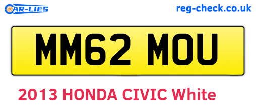 MM62MOU are the vehicle registration plates.