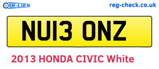 NU13ONZ are the vehicle registration plates.