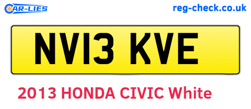 NV13KVE are the vehicle registration plates.