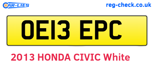 OE13EPC are the vehicle registration plates.