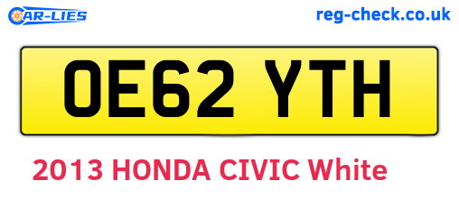 OE62YTH are the vehicle registration plates.