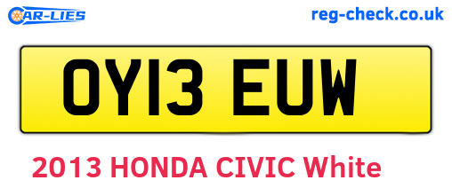 OY13EUW are the vehicle registration plates.