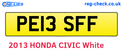 PE13SFF are the vehicle registration plates.