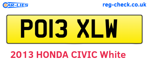 PO13XLW are the vehicle registration plates.