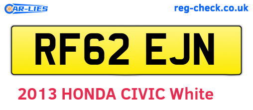 RF62EJN are the vehicle registration plates.