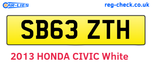 SB63ZTH are the vehicle registration plates.