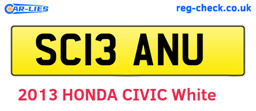 SC13ANU are the vehicle registration plates.