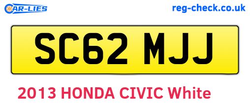 SC62MJJ are the vehicle registration plates.